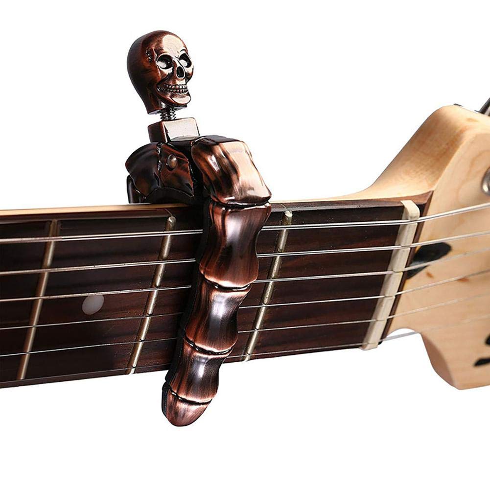 Musical Instrument Bass - Gitarren-Capo Totenkopf-Capo für Akustik- und E-Gitarre,