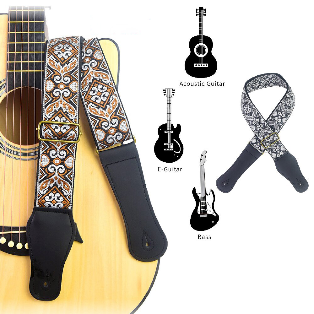 Musical Instrument Bass - Gitarrengurt mit besticktem Aufdruck im Ethno-Stil,