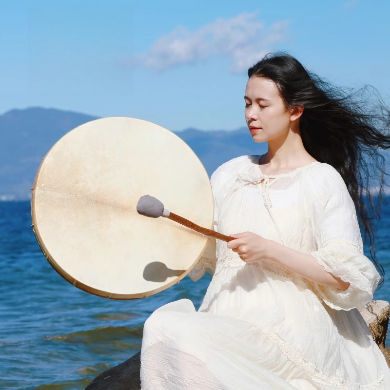 Musical Instrument In India - Schamanische Trommel Kreis Schaffell Meditation Trommeln