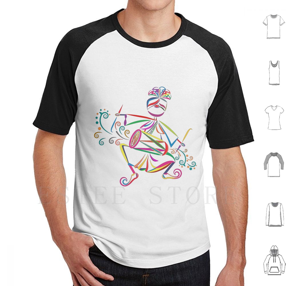 Musical Instrument In India - Dhol Player T-Shirt DIY große Größe