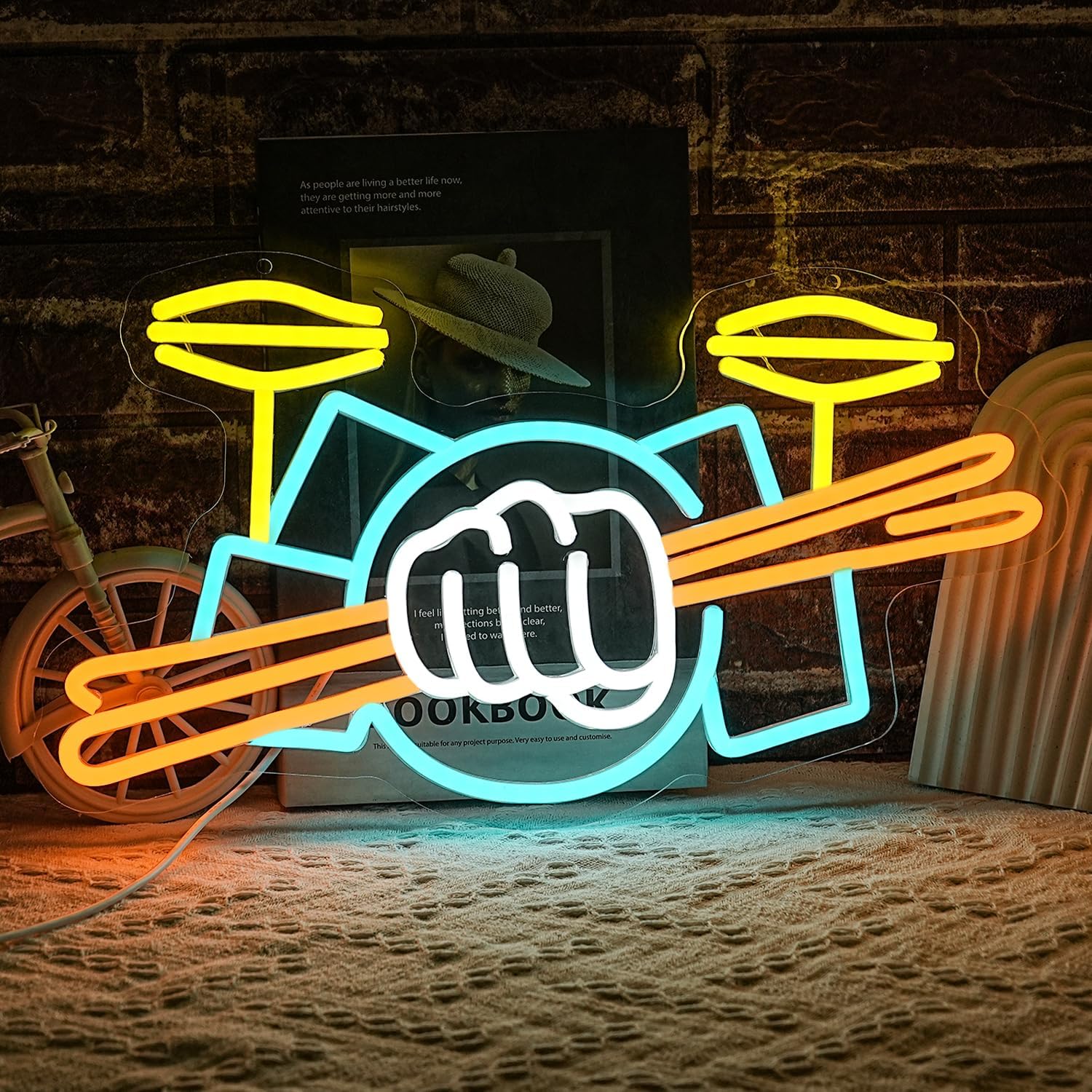 Schlagzeug-Neonschild USB-Betr – Musical Instrument With A Bewertung und Preis