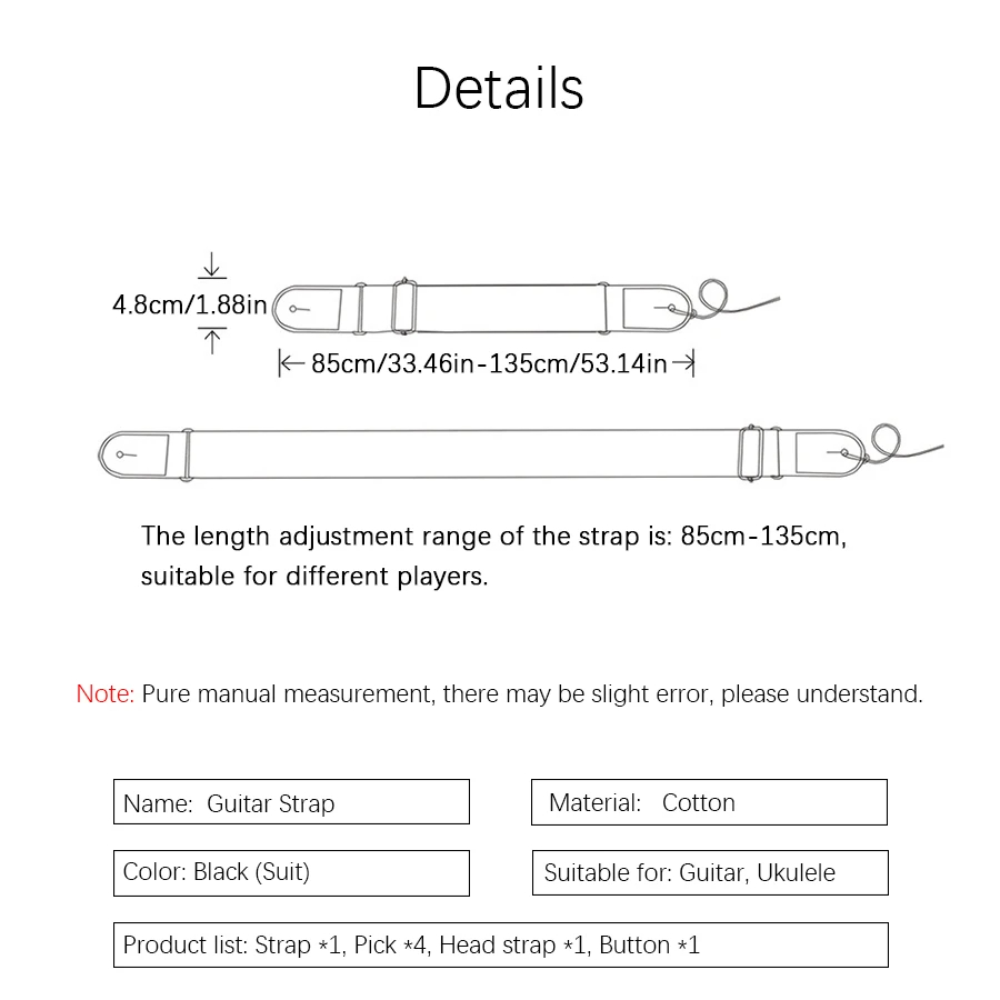 7 Teile/satz Gitarrengurt Schw – Musical Instrument Bass Bewertung und Preis