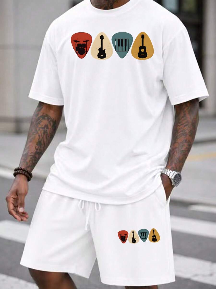 Herren 2-teiliges Oversize T-S – Musical Instrument With A Bewertung und Preis