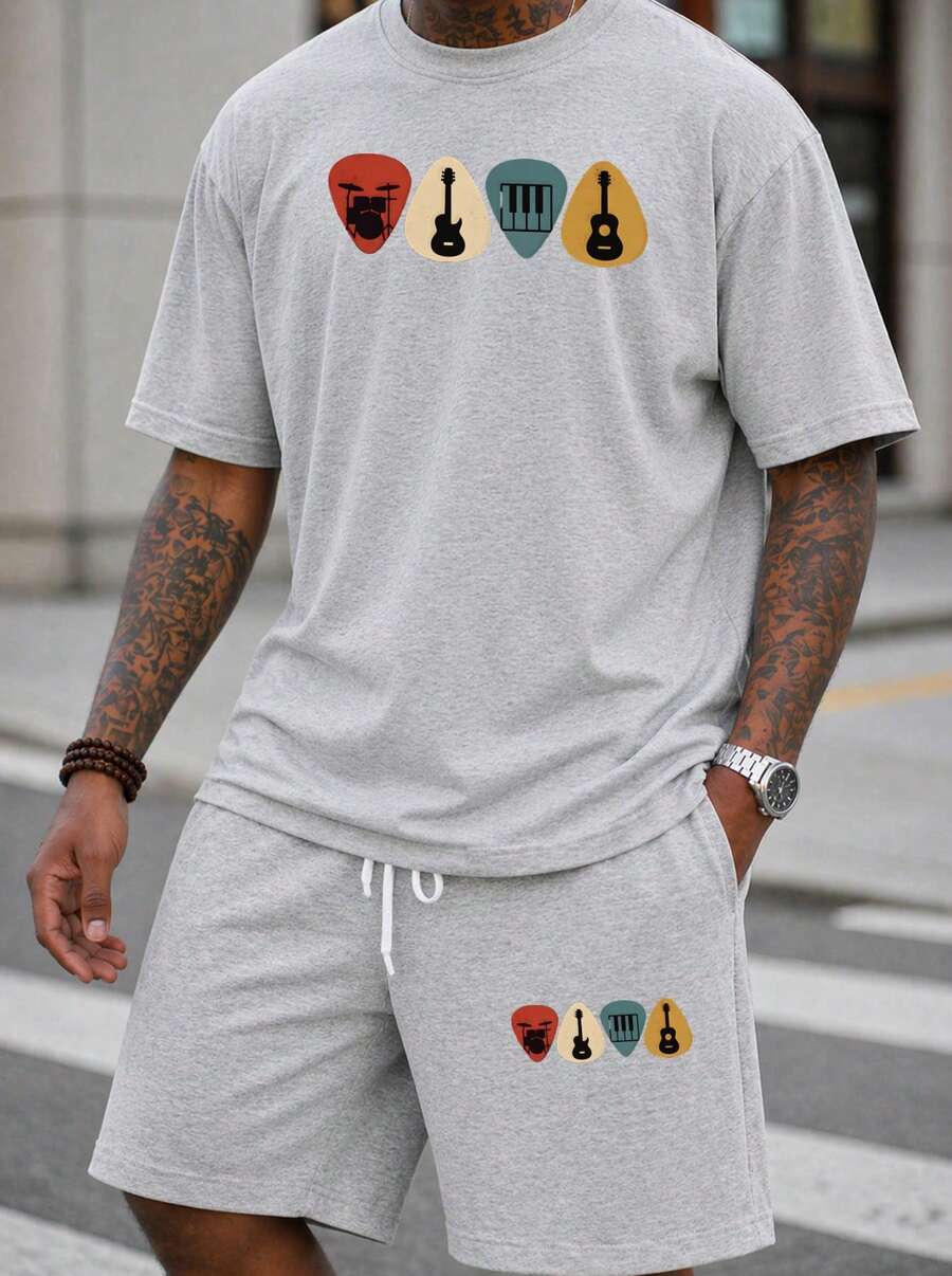 Herren 2-teiliges Oversize T-S – Musical Instrument With A Bewertung und Preis
